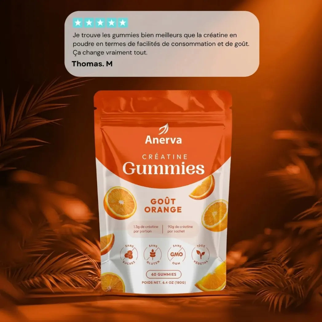 Avis sur les gummies de créatine goût orange