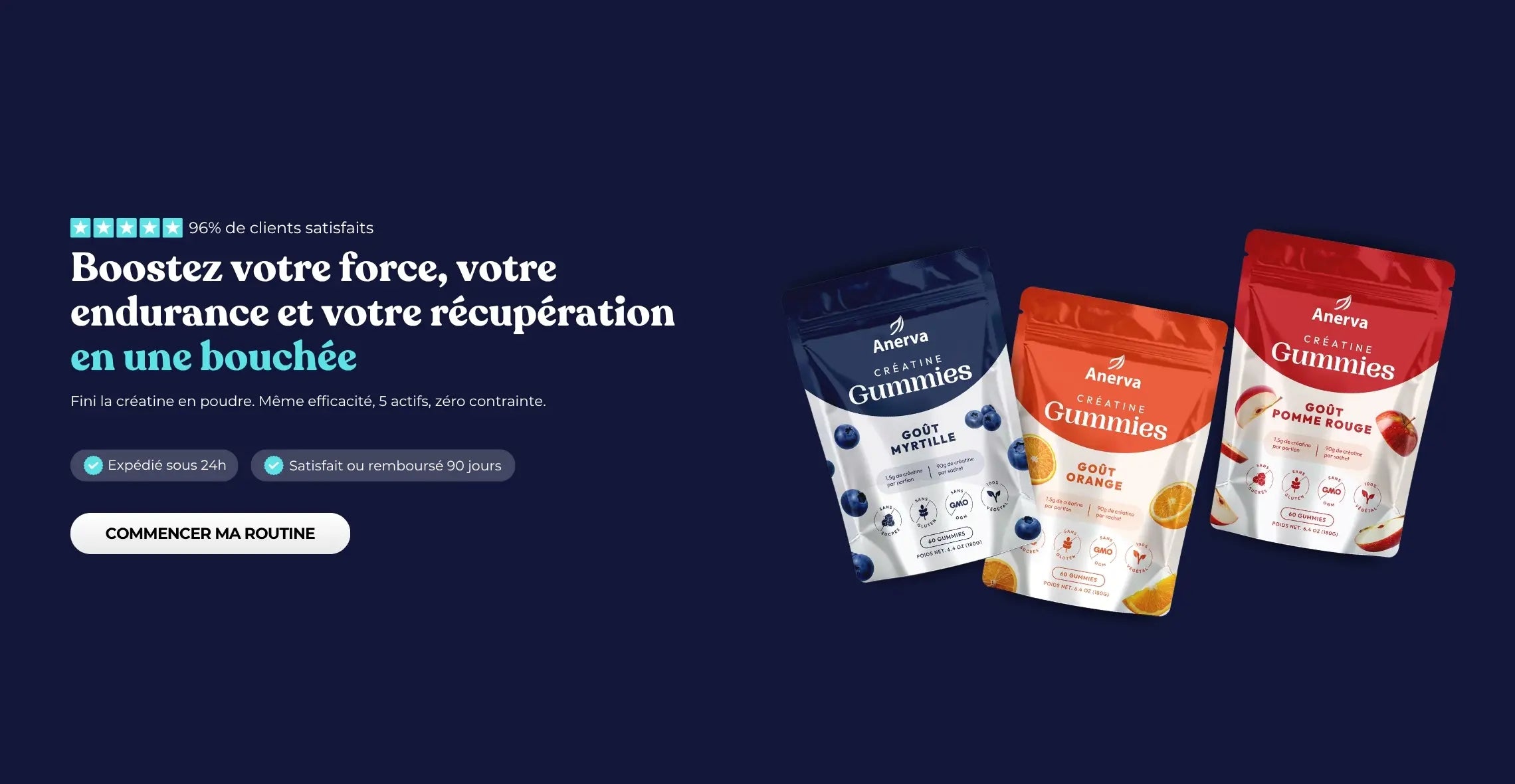 Bannière image de créatine monohydrate Anerva